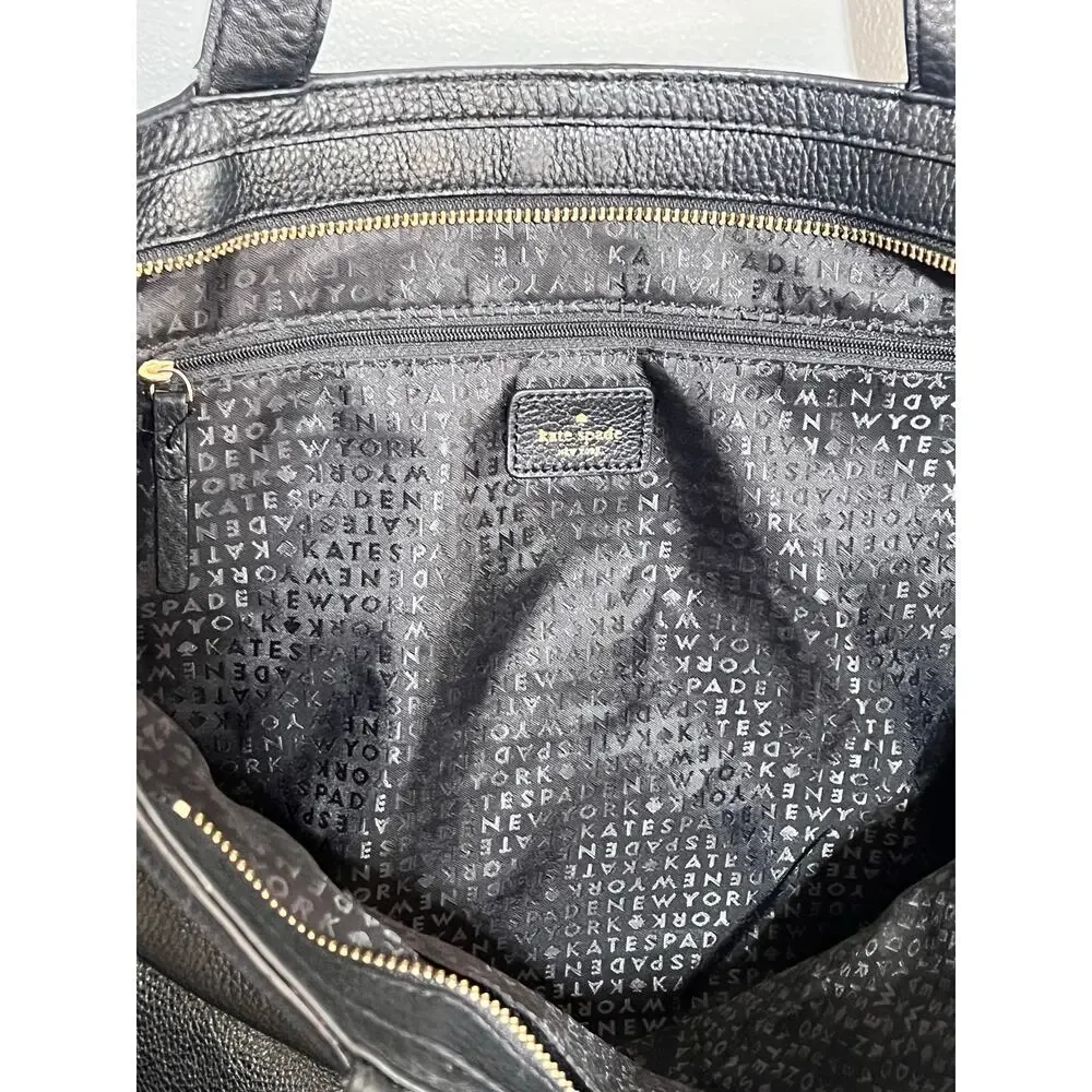 Kate Spade New‎ York Jana Tote Saffiano Leather Handbag Black K8150 Black Zipper